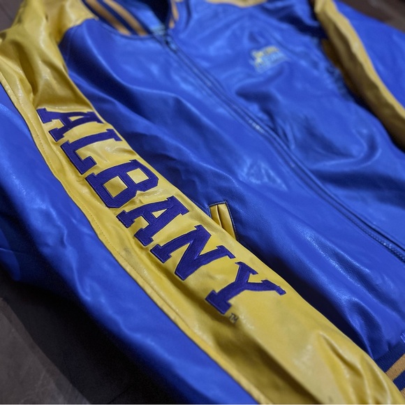 Rare vintage University of Albany Great Danes leather jacket - Picture 5 of 6